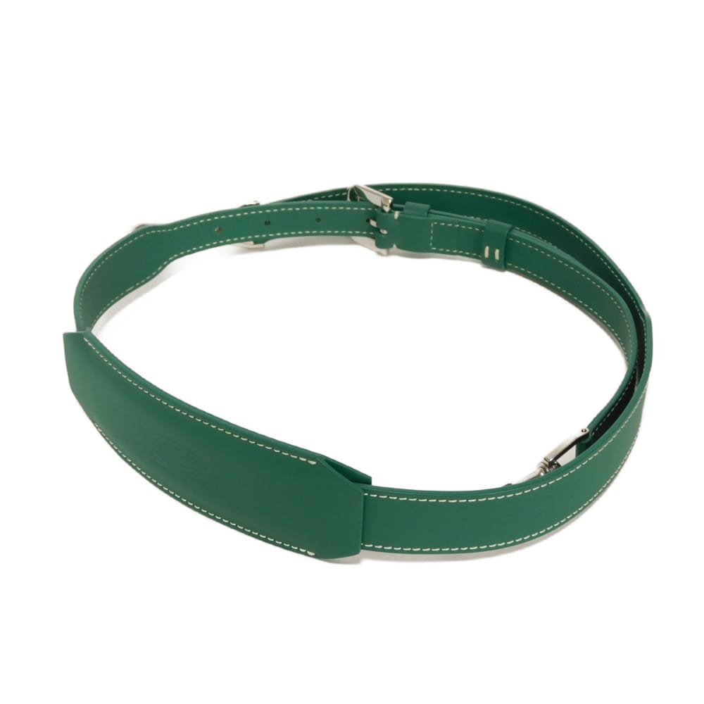 【中古】 ショルダーストラップ 現行 カーフ シルバー 幅2cm 美品 バンドリエール 120 MM ロゴ エンボス