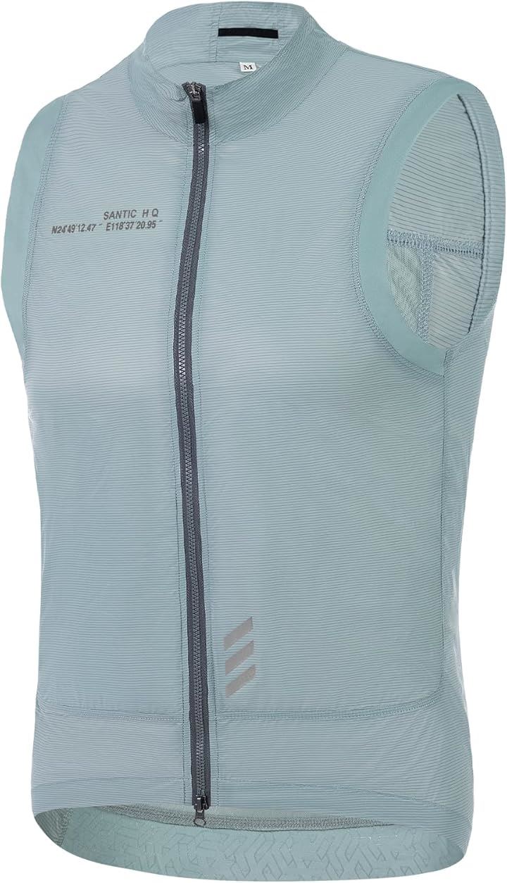 サイクルベスト ウインドブレーカー 春夏 防風 反射(ブルー, XL)