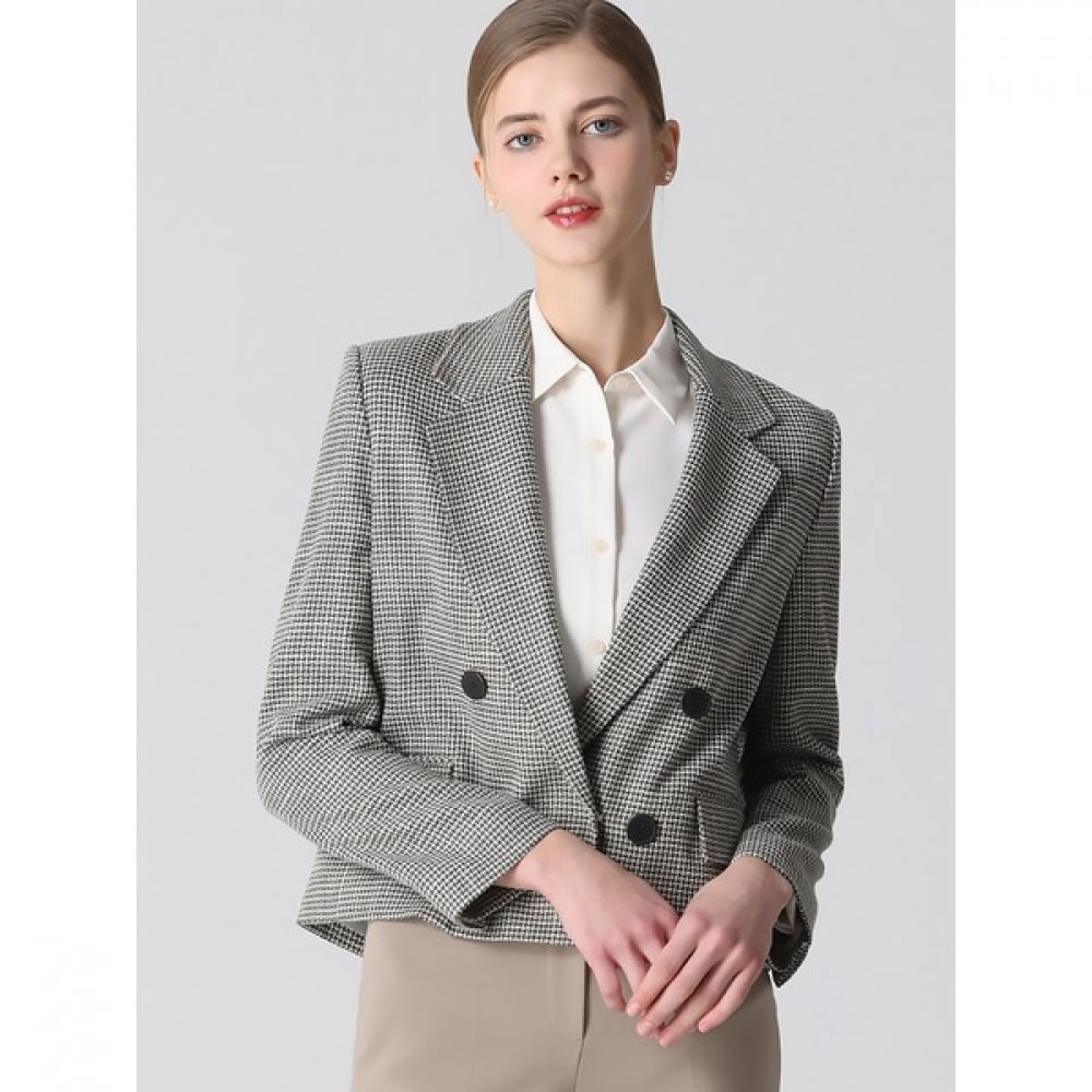 リスト] プレミアム千鳥格子ダブルクロップジャケット 【公式通販】