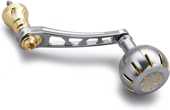 65-70mm可変 リール ハンドル 35/38mm ノブ搭載 シマノ ダイワ 通用 スピニングリール Chrysant Series 760(ガンメタル＆ゴールド)