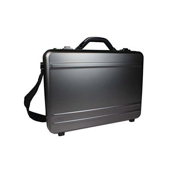 World Traveler European-Style Gun Metal Aluminum Laptop Attache Case, Silver, One Size 並行輸入品
