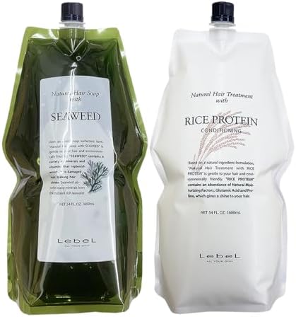 ルベル ナチュラルヘアソープ シーウィード シャンプー 1600ml + ライスプロテイン トリートメント 1600ml 詰め替え セット