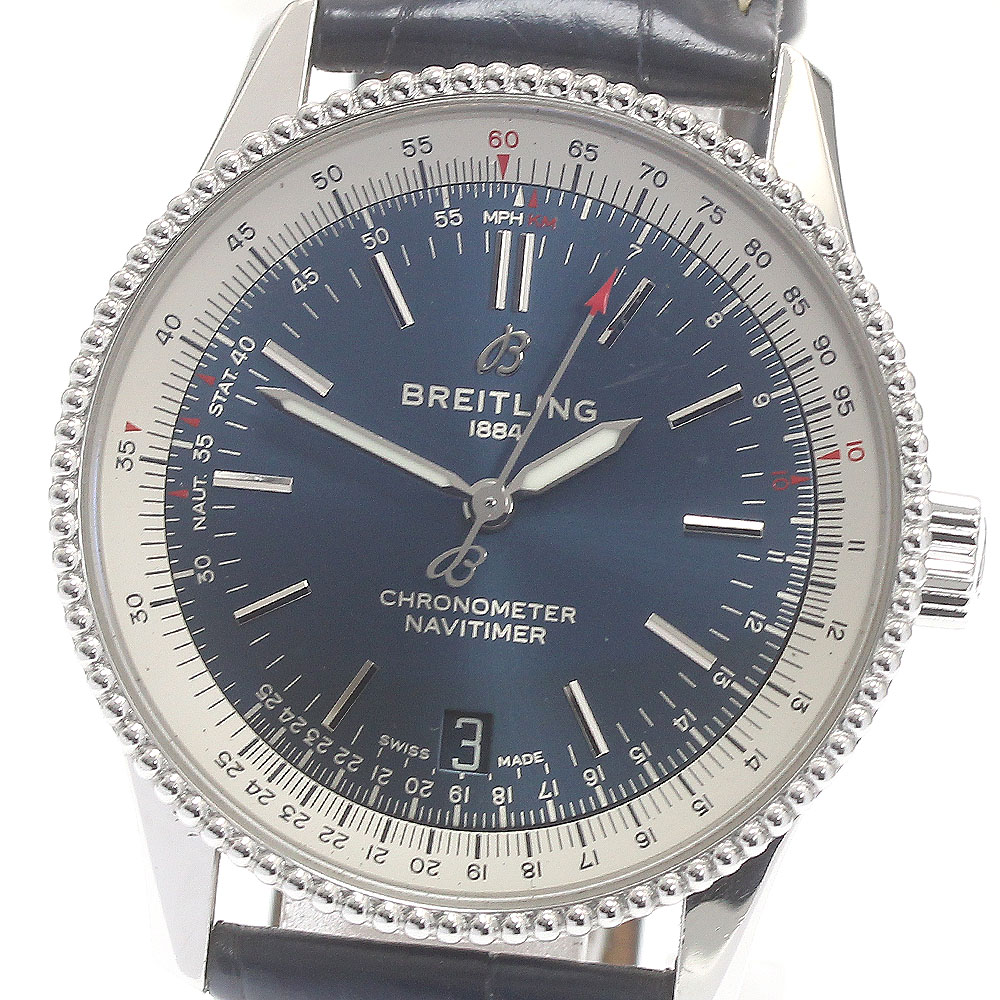 ブライトリング BREITLING A17325 ナビタイマー デイト 自動巻き メンズ 保証書付き_869160【中古】