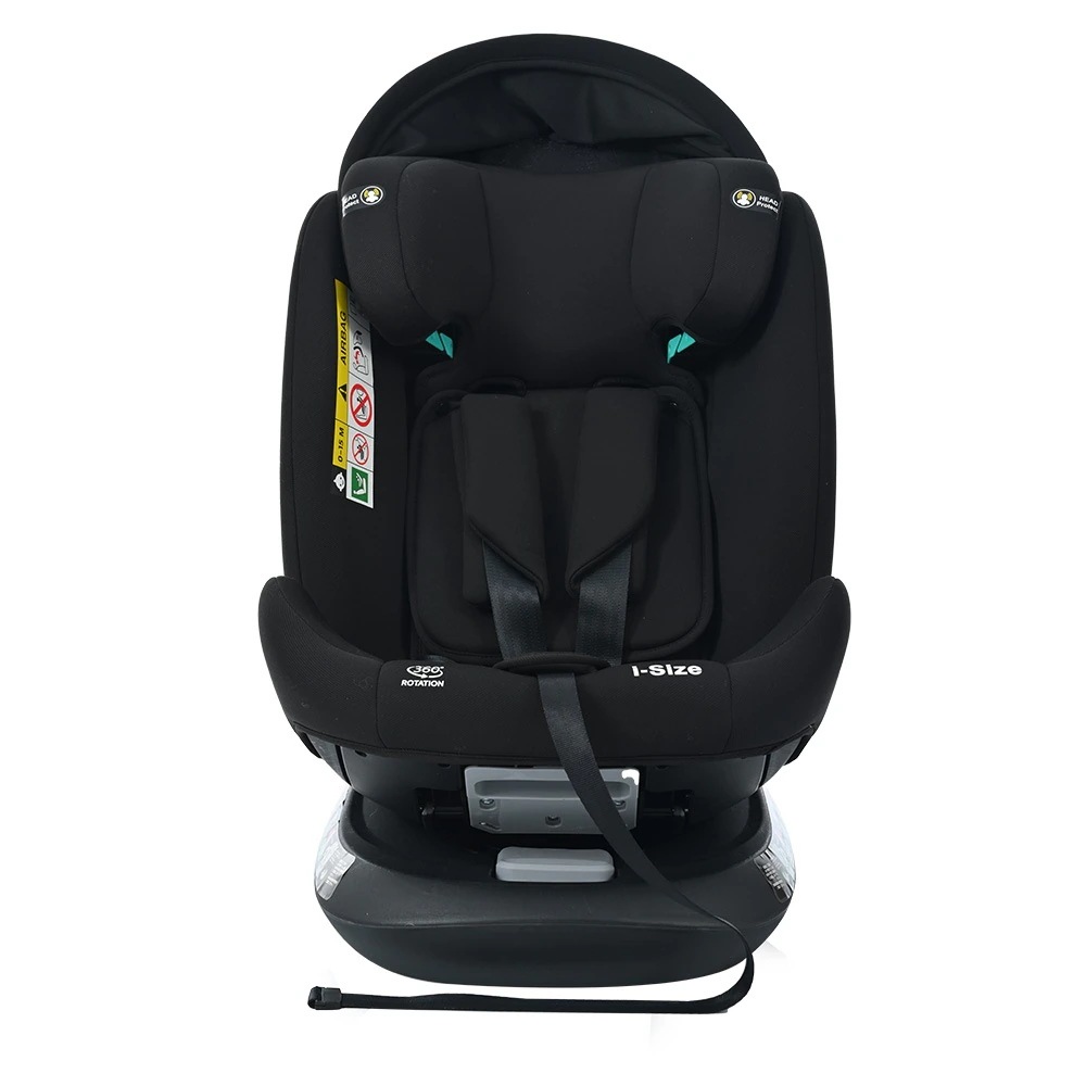 【安心保証】【トップテザー】チャイルドシート 新生児 ISOFIX 0歳～12歳 360度回転式 40～150cm ジュニアシート 調節可能 洗える キャノピー付き ベビーシート 出産祝い 車【ブラッ