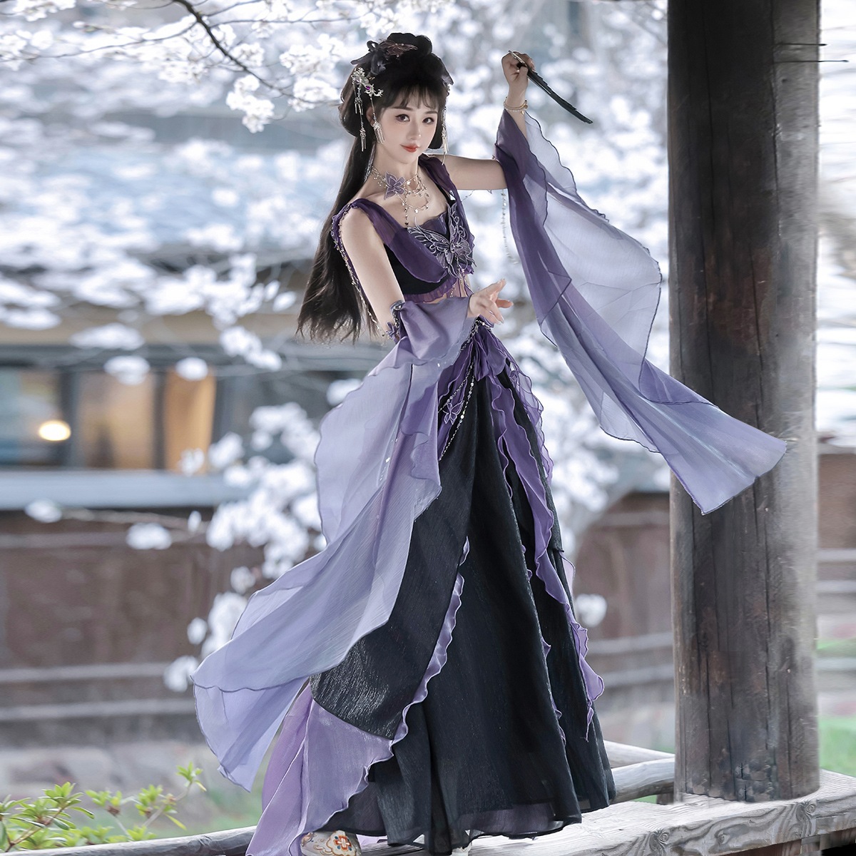 正規品デザイン幻夜舞敦煌西域胸衣羽袖ハーフスカートcos服セット女