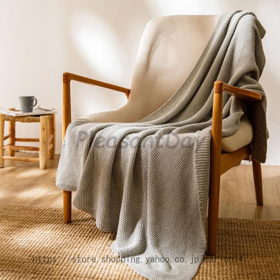 北欧 大判 毛布 ニット ブランケット ひざ掛け 綿100％ 肩掛け 冷房対応 おしゃれ かわいい 洗える 掛け毛布 暖かい 通年使用 掛けふとんとして 多機能 もうふ