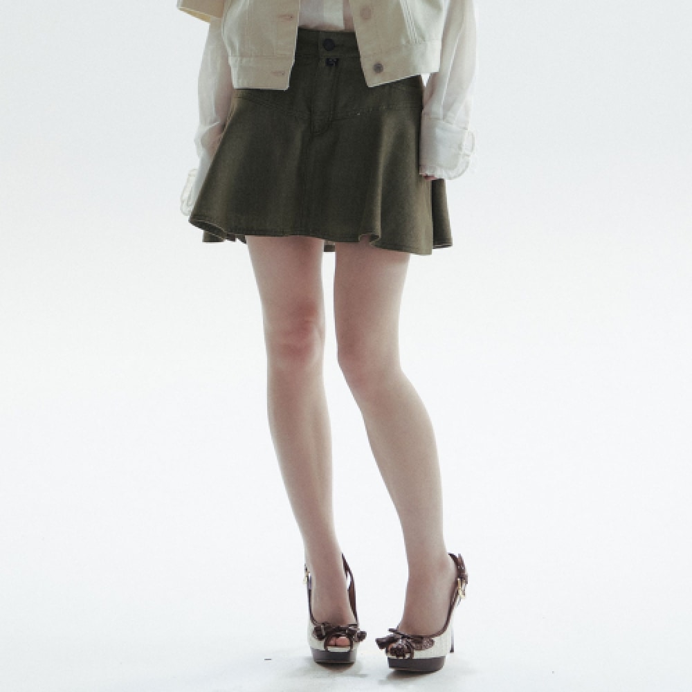 CHOWOO フレアミニスカート-カーキ(女性) 14,960円