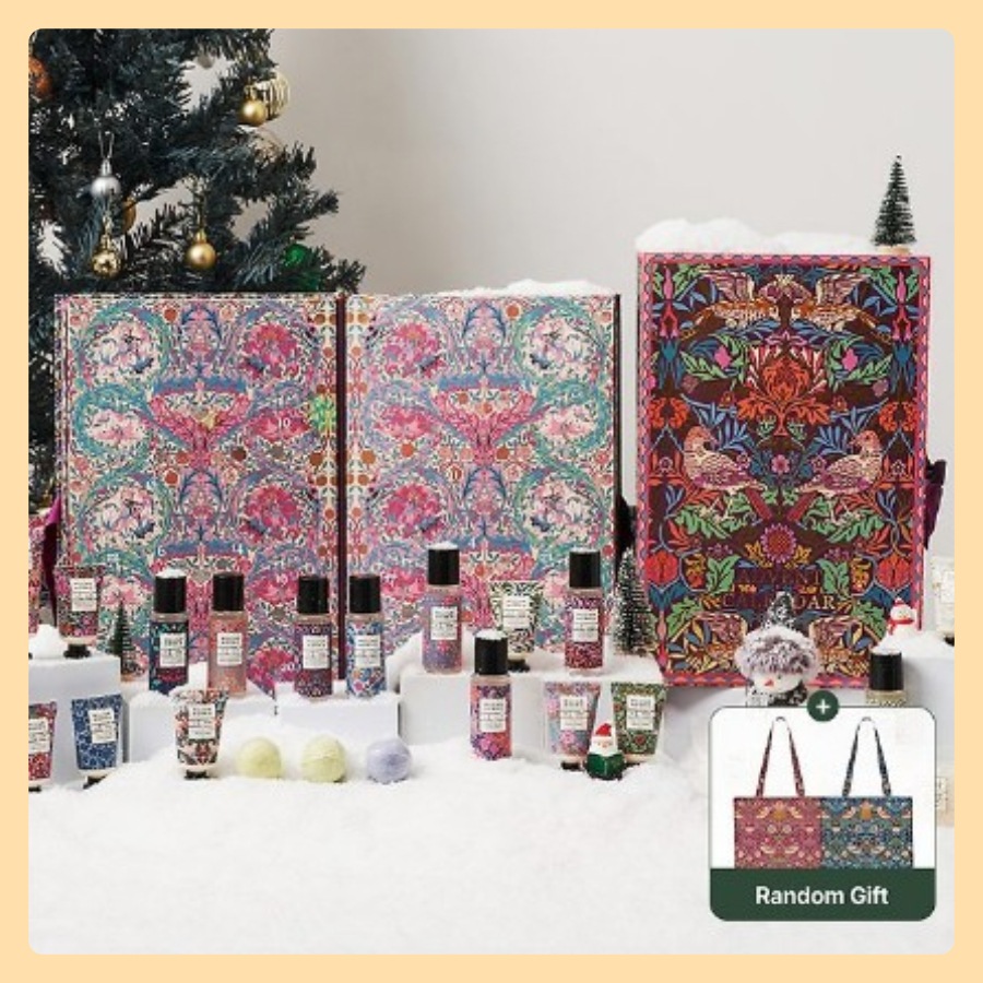 [2024ホリデー]ウィリアムモリスクリスマスアドベントカレンダー(24種)+(ギフトショッピングバッグ1個+エコバッグランダム1個贈呈)