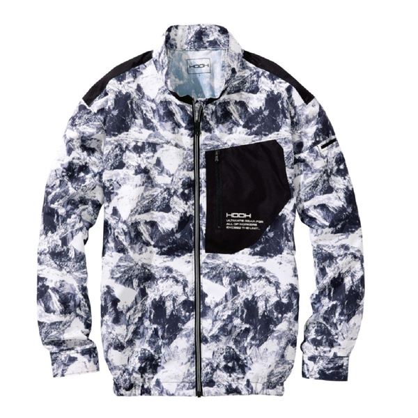 村上被服 HOOH サイドファン長袖ジャケット V6612 ストーン サイズ：3L 服単品 (バッテリー・ファン・ケーブル別売)