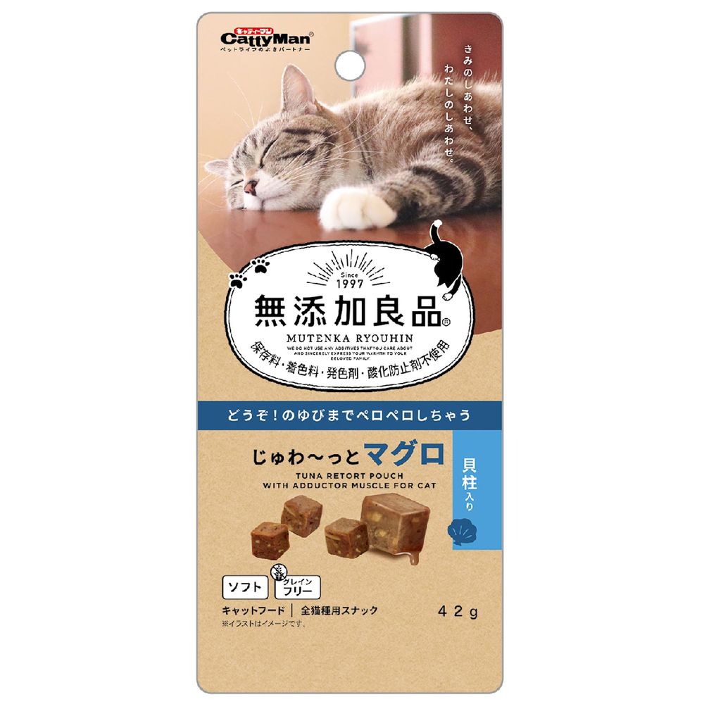 （まとめ買い）無添加良品 じゅわ～っとマグロ 貝柱入り 42g 猫用おやつ [x24]