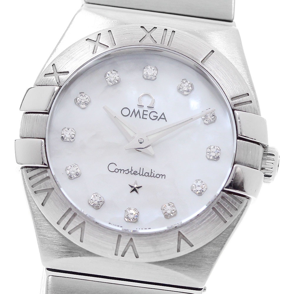 オメガ OMEGA 123.10.24.60.55.002 コンステレーション 12Pダイヤ シェル文字盤 クォーツ レディース _958794【中古】