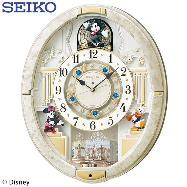 [最安値に挑戦*即納]- SEIKO 電波時計 からくり時計 掛け時計 ミッキー＆フレンズ セイコー FW580W メロディー鳴る 音量調節 140S 掛時計FW580W