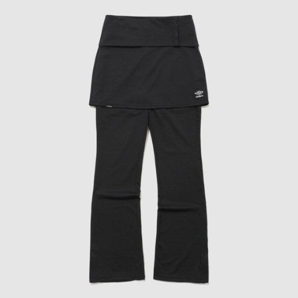 パンツ LQC UQ222CFP59-BLK ウーマンズ コール天レイヤード スカート パンツ / BLACK