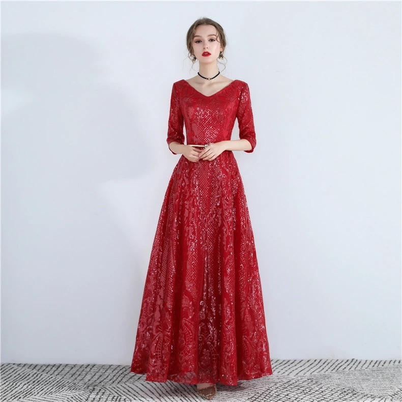 ウエディングドレス 7分袖 フォーマルドレス 結婚式 二次会 披露宴 花嫁 撮影 編み上げタイプ ロングドレス Aラインドレス 海外挙式ドレス イブニングドレス ステージ 衣装 豪華ドレス ビーチフォ