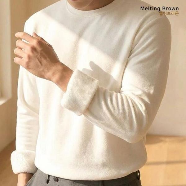 メンズ起毛無地長袖Tシャツ KU04