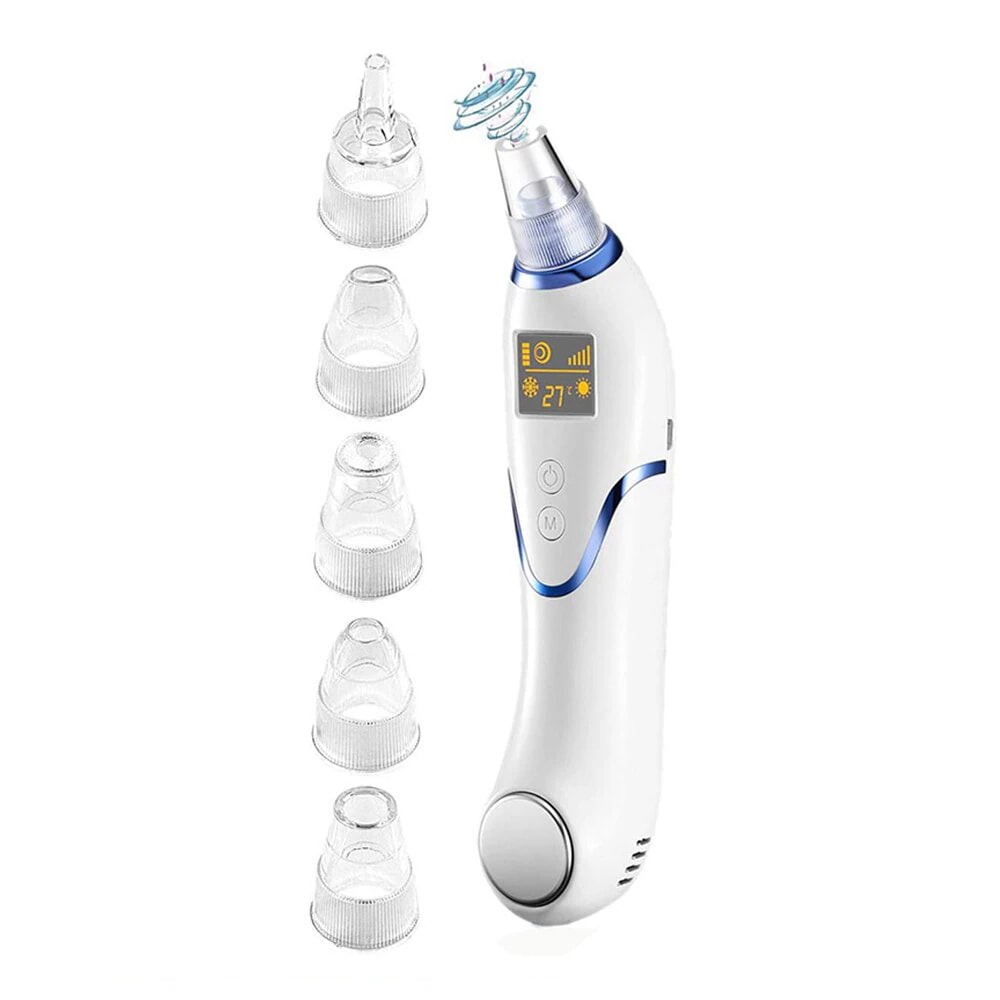 毛穴吸引器 温冷ケア 美顔器 5段階吸引力 5種類吸引ノズル USB充電式 美顔器