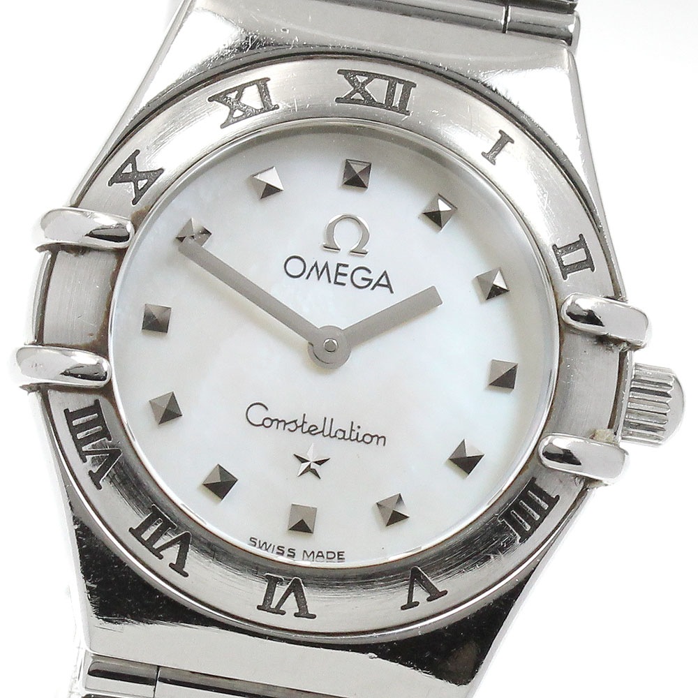 オメガ OMEGA 1561.71 コンステレーション ミニ マイチョイス ホワイトシェルダイアル クォーツ レディース 保証書付き_921130【中古】
