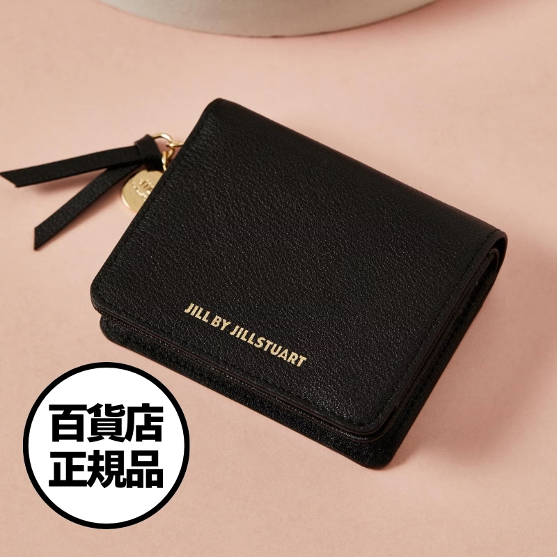 【JILLSTUART】ロゴプリント レザー 二つ折り財布 Logo Print Leather Wallet 韓国百貨店正規品