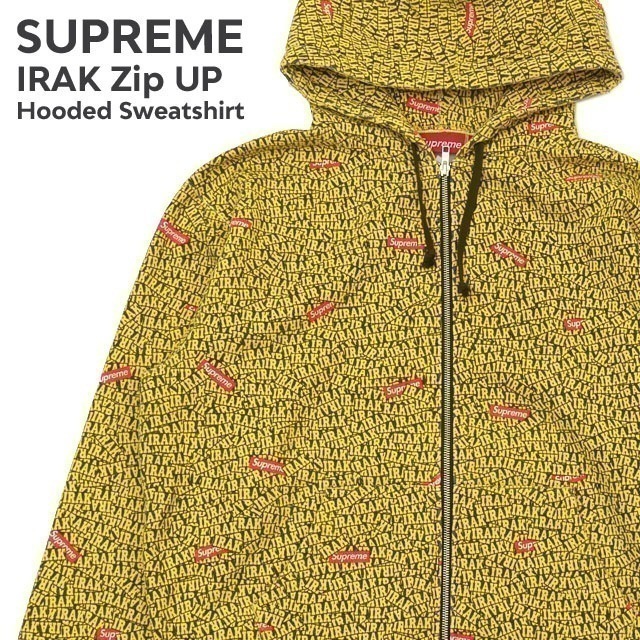 【数量限定特別価格】 シュプリーム SUPREME IRAK Zip Up Hooded Sweatshirt アイラック パーカー YELLOW イエロー 黄色 211-000814-038