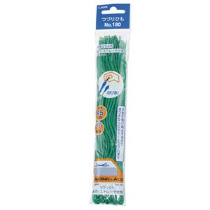 (まとめ) ライオン事務器 つづりひも 450mm 緑 セル先 PP糸ニット丸編 No.180 1パック(20本) (×30セット)