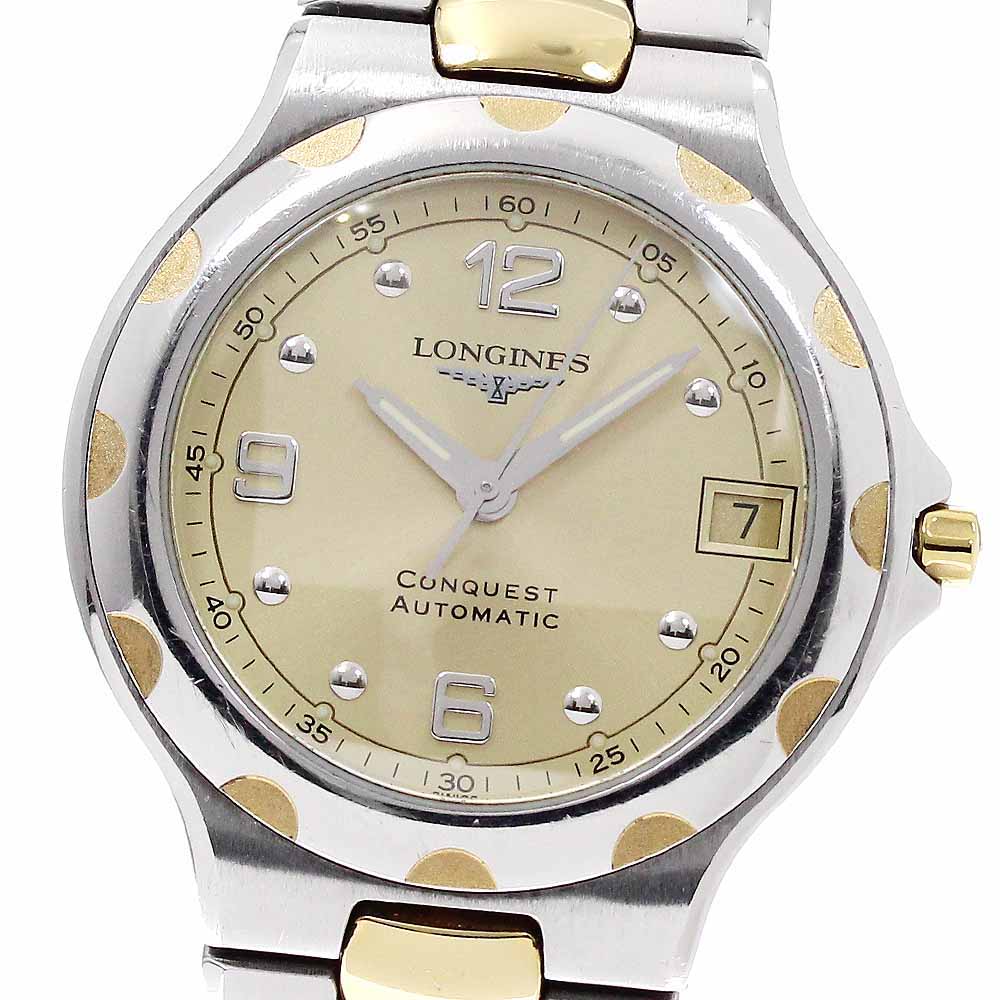 ロンジン LONGINES L1.635.3 コンクエスト デイト 自動巻き メンズ 保証書付き_932832【中古】