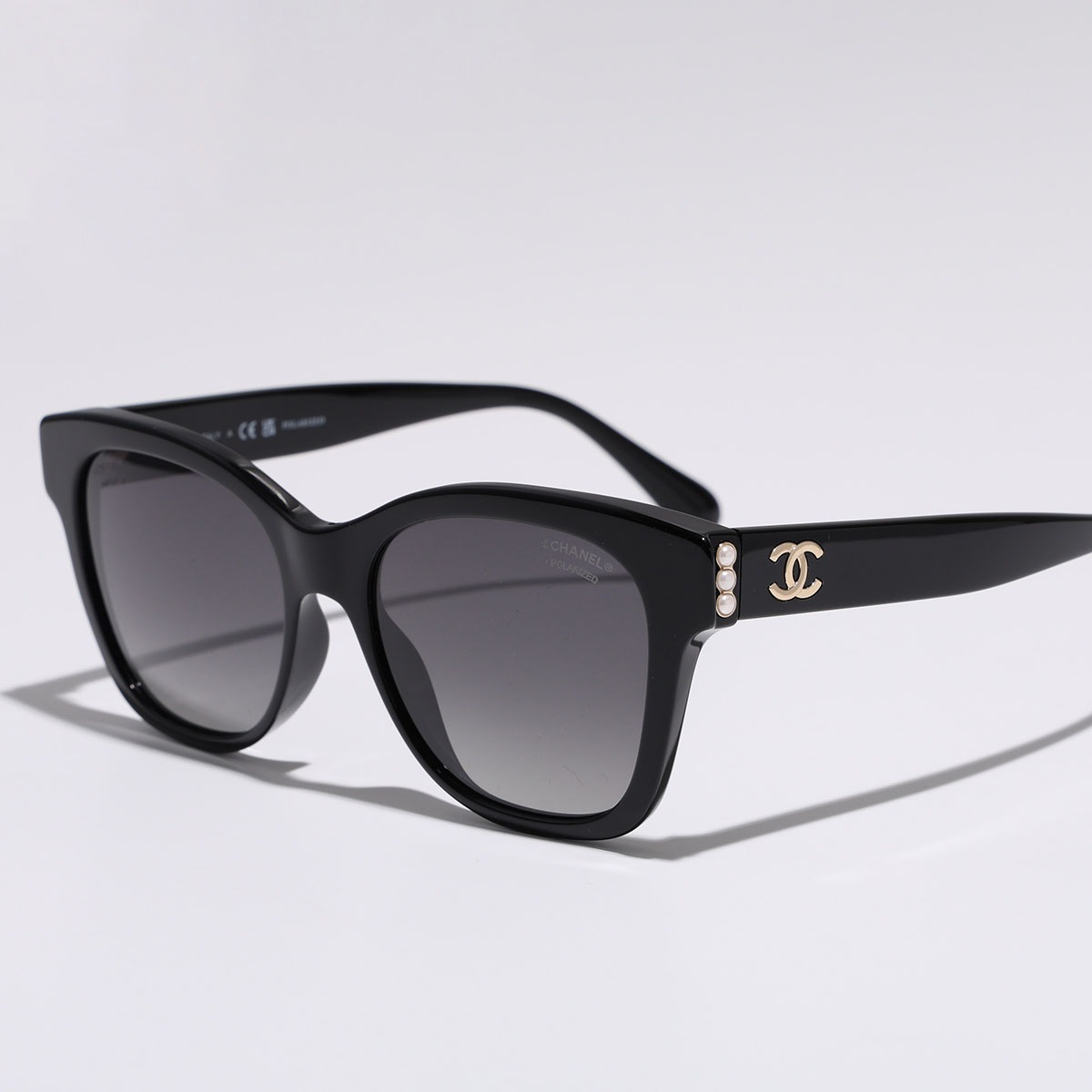 CHANEL シャネル サングラス 5482H レディース スクエア型 ウェリントン型 セルフレーム フルリム 偏光レンズ メタルロゴ CC パール アイウェア