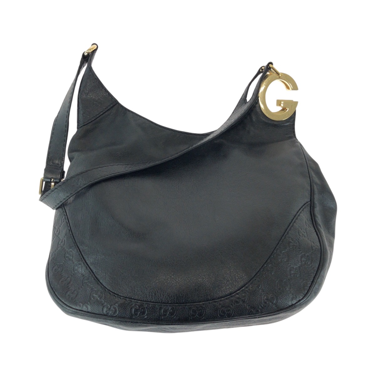 グッチシマ ブラック 黒 ゴールド金具 レザー 203503 ショルダーバッグ トートバッグ レディース 502190