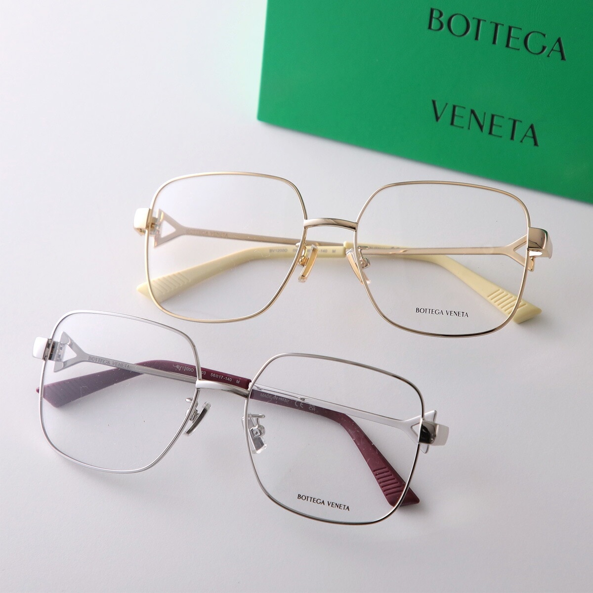 BOTTEGA VENETA ボッテガヴェネタ メガネ BV1200O メンズ ウェリントン型 メタルフレーム 細フレーム フルリム クリングスタイプ カラー2色