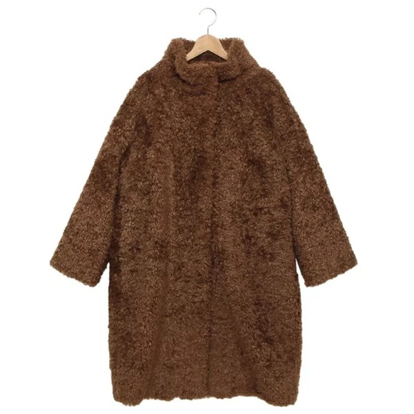 コート ハイネック カーリーフェイクファー ブラウン レディース GC000456D 12421 8030