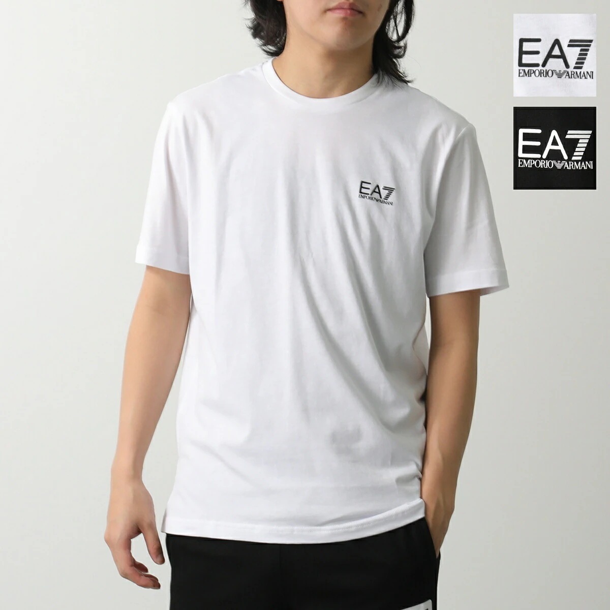 EA7 EMPORIO ARMANI エアセッテ エンポリオアルマーニ Tシャツ 8NPT25 PJVPZ メンズ 半袖 カットソー クルーネック コットン ロゴT カラー2色