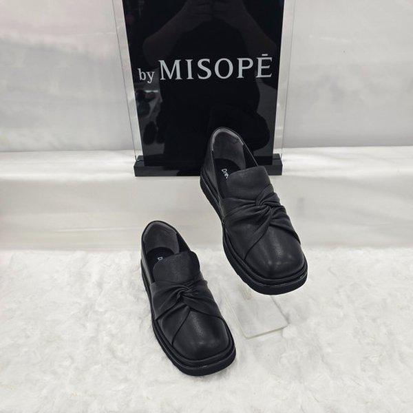 By 女性シャーリングバンドローファー 612HT439TG011 BLACK 2 JJ