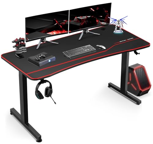 色：レッド サイズ：140*60*75cm GTRACING ゲーミングデスク パソコンデスクワーク