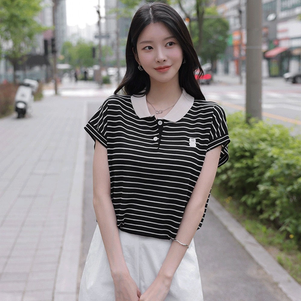 クリック＆ファニー 熊ボーダー テンセルニット