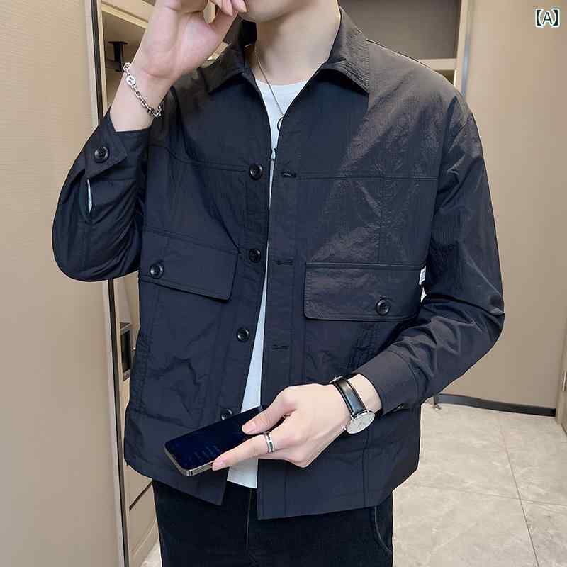 メンズ ファッション ジャケット 春秋 カジュアル ワークジャケット トップス ガウン