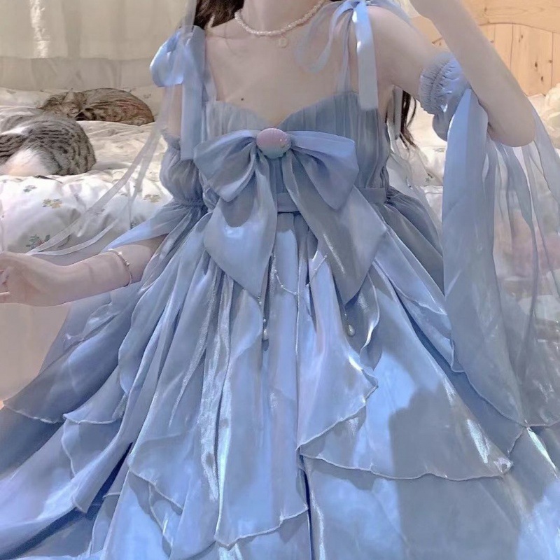 ロリータドレスゆうれん亭サスペンダースカートエレガントクラ気質デイリーバースデードレス