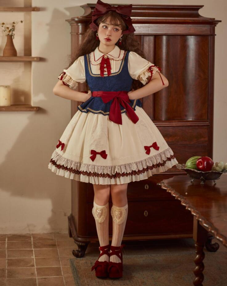 【新作登場 最安値!】208ロリータ ドレス中袖ワンピース　 ゴスロリ コスプレ メイド服 コスチューム 文化祭 学園祭 衣装 仮装 ハロウィン おすすめ 可愛い ドレス　日常　写真　舞台
