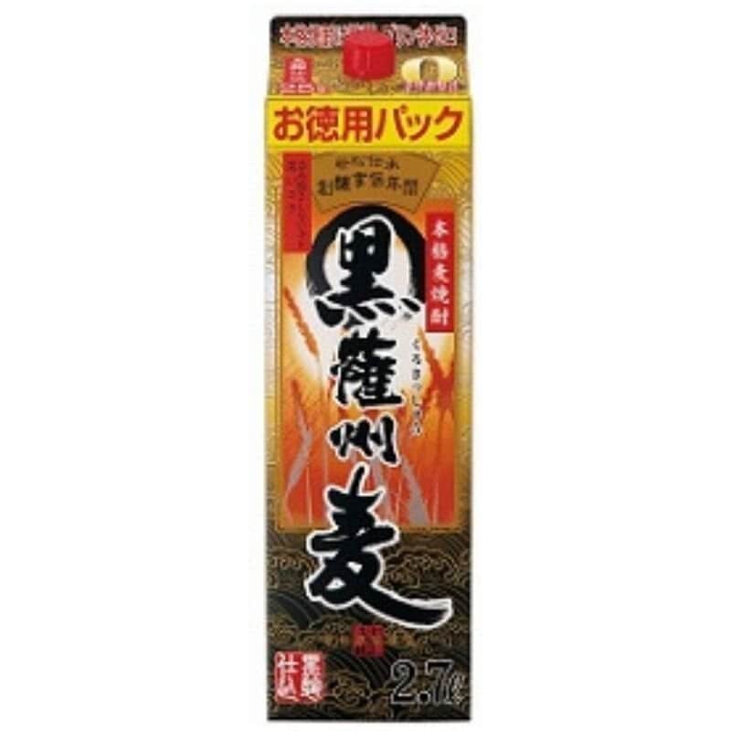 麦焼酎 パック 黒薩州麦 25度 2700ml1ケース/4本(004)『HSH』