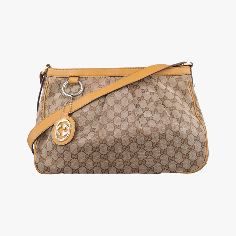 スーキーベージュ×ブラウン系キャンバス296834E014542881中古