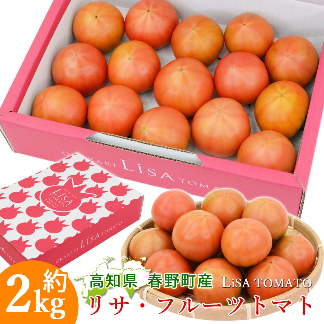 諸木直送 トマト Lisa フルーツトマト 2箱 100日トマト 春野町