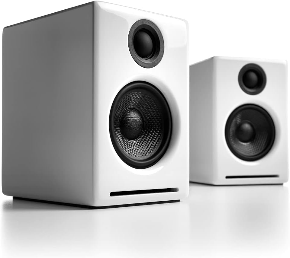 Audioengine A2+ Next Gen ホームミュージックシステム with Bluetooth aptX-HDPCスピーカー for 音楽愛好家ゲーマー (ハイグロスホワイト)