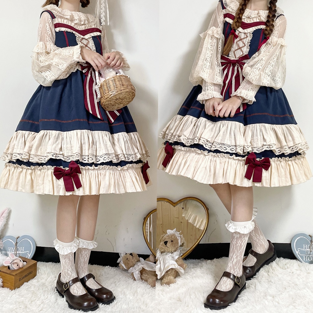 白雪姫レトロで甘いワンピース ロリータワンピース