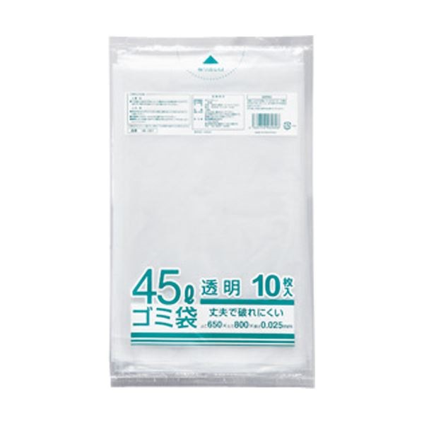 （まとめ） クラフトマン 業務用透明 メタロセン配合厚手ゴミ袋 45L HK-087 1パック（10枚） 50セット