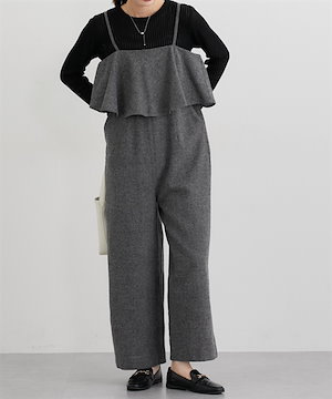 ニッセン] サロペット シャーリングティアードジャンプスーツ【ERES