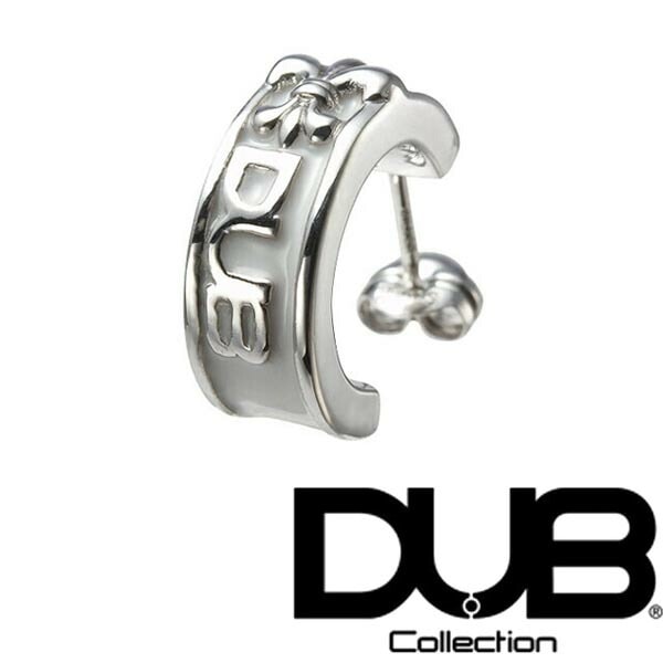 再入荷なし　即納 DUB ピアス メンズ レディース フープピアス ホワイト ロゴ 237-2 WH ジュエリー ダブジュエリー シルバー アクセサリー ダブコレクション リング 指輪 ネックレス