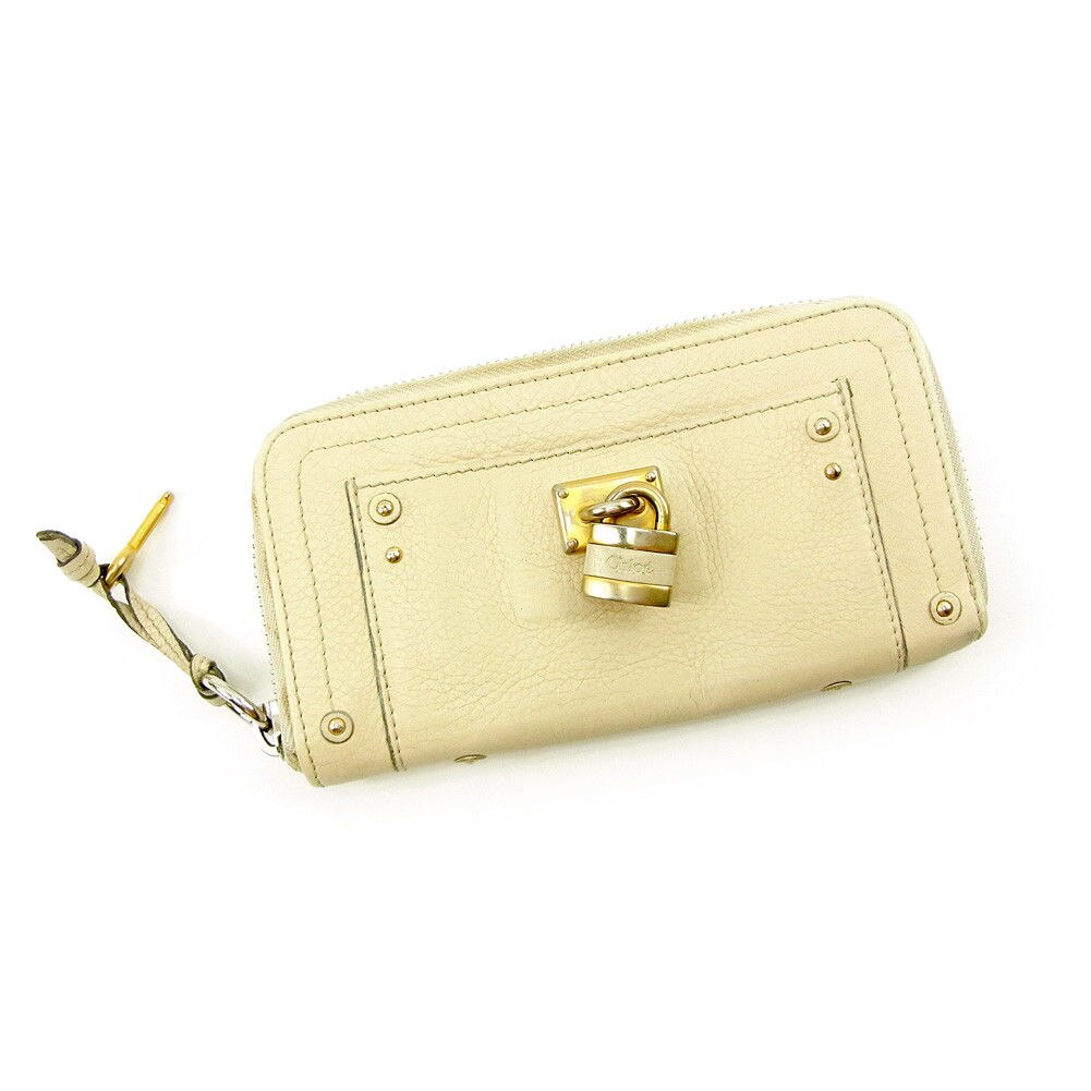 長財布 ラウンドファスナー パティントン アイボリー 中古