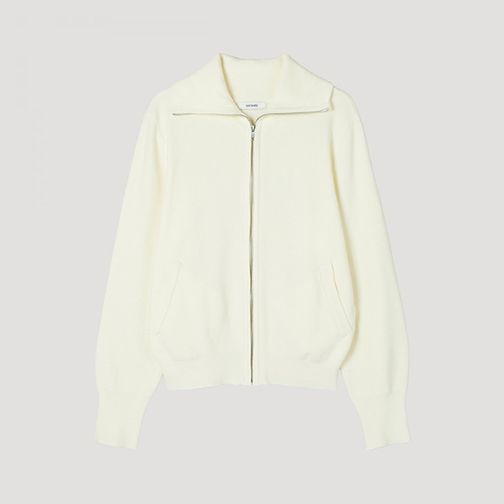 (Shes Miss) リブカラージップアップカーディガン_SSKCDP12080_IV