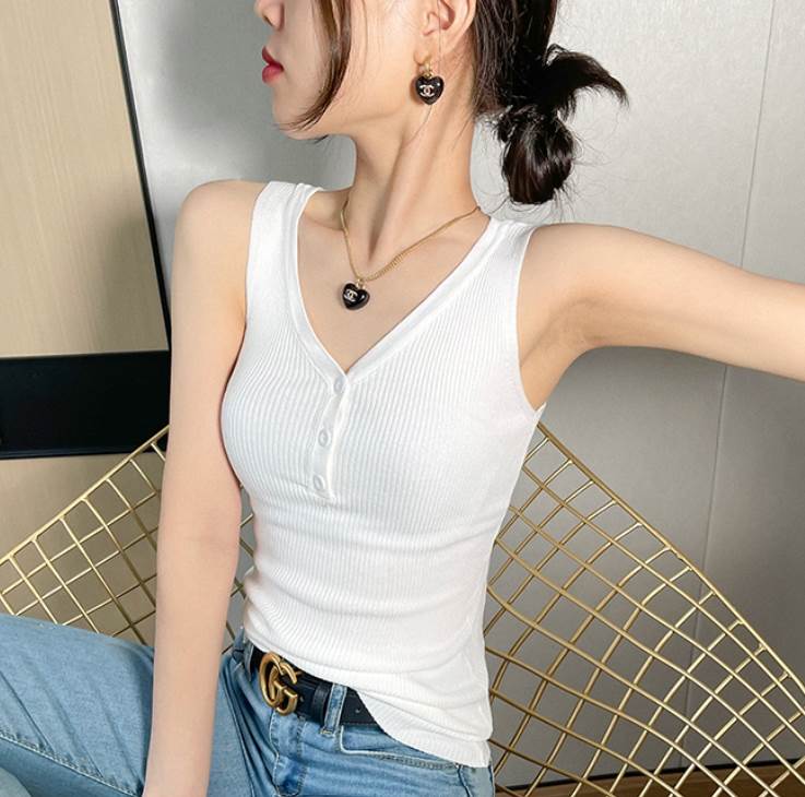 トップス タンクトップ ノースリーブ Vネック ワイドショルダーストラップ ワンマイルウェア 細身 大人可愛い きれいめ シンプル カジュアル おしゃれ こなれ感 スポーティー 無地 春 夏 抜け感