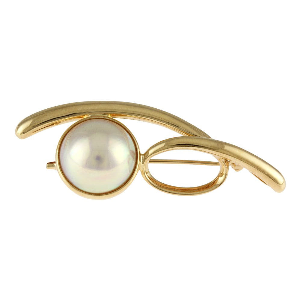 タサキ ブローチ 18金 K18イエローゴールド TASAKI 中古 美品