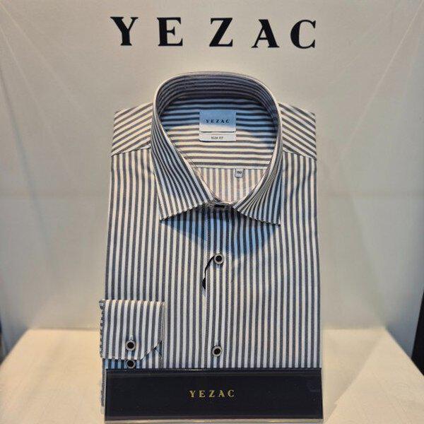 スリムフィットナチュラルメランジストライプ長袖シャツ（YJ4FIS598GY）_DG