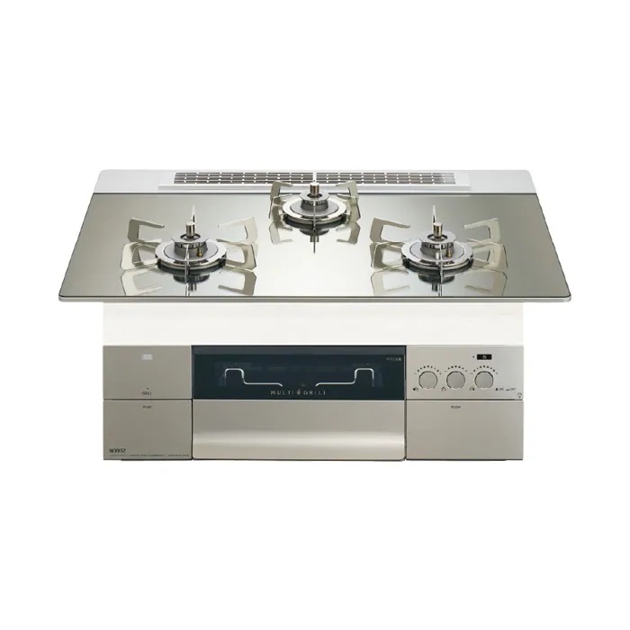 都市ガス用 75cm天板ビルトインコンロ PROGRE FLAT プラチナシルバー N3S23PWASKSTESC-13A